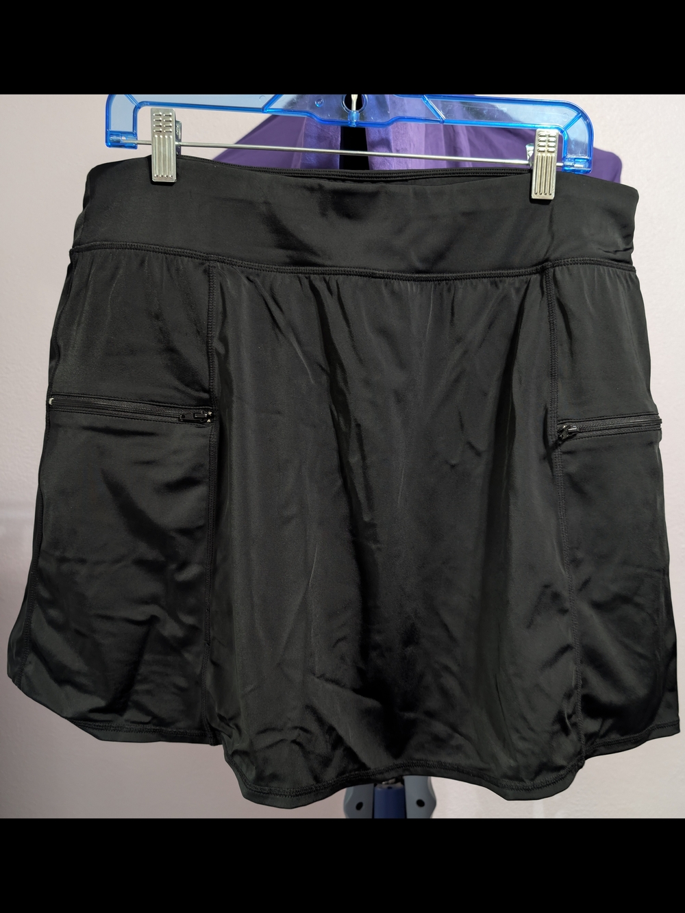 Swimsuits For All Black Athletic Skort with Zip Pockets